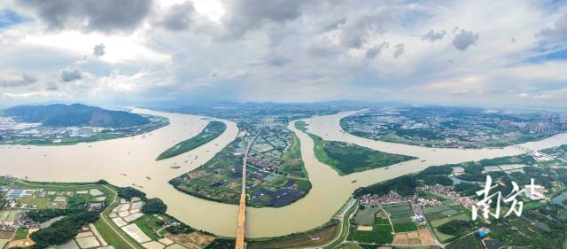 佛山三水思賢滘，西江與北江在此匯流成為珠江。