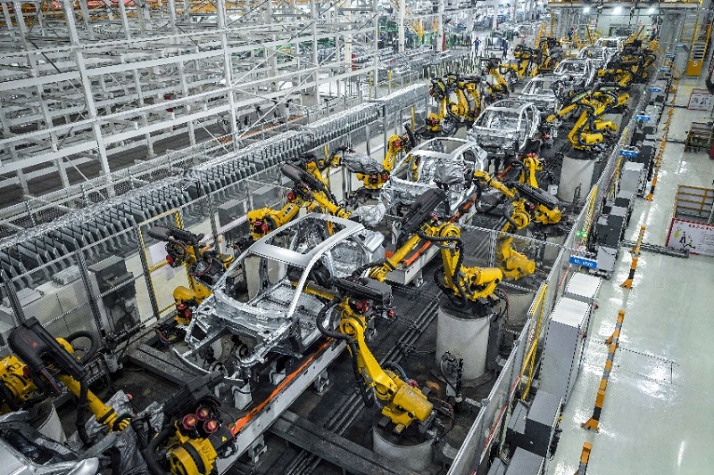 比亞迪自動化生產(chǎn)線。受訪者供圖